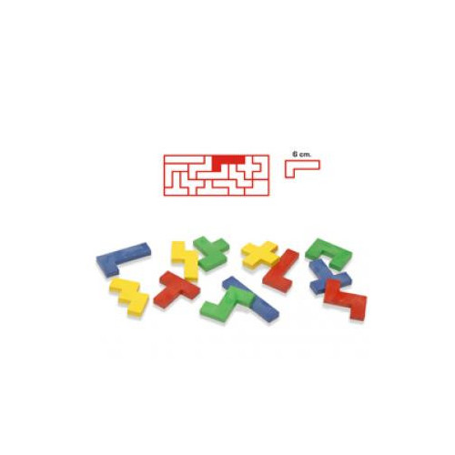 SET 4 PENTÓMINOS.48 PIEZAS 6cm. COLORES.BOTE