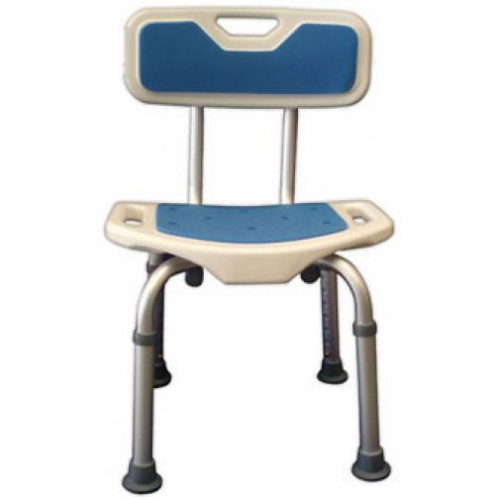 BANQUETA ALUMINIO CON RESPALDO. AZUL