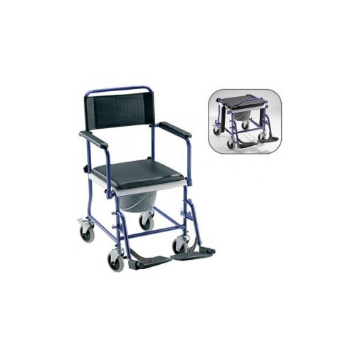 SILLA INODORO CON RUEDAS AZUL