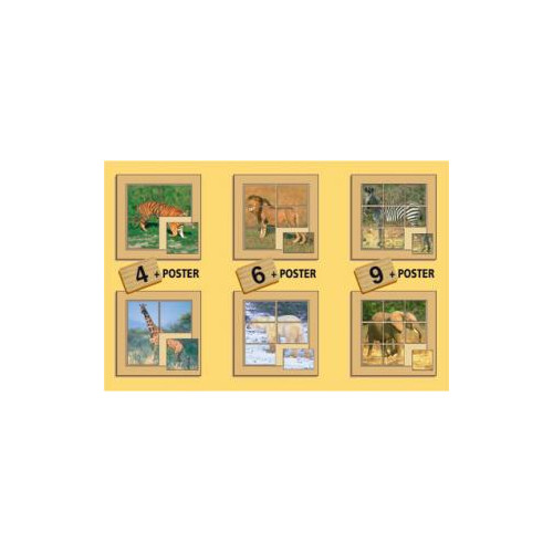 6 PUZZLES ANIMALES SELVA 4-6-9