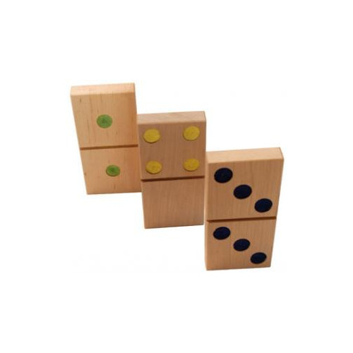 DOMINÓ GIGANTE. 15 fichas de madera de 12 x 6 x 2 cm.