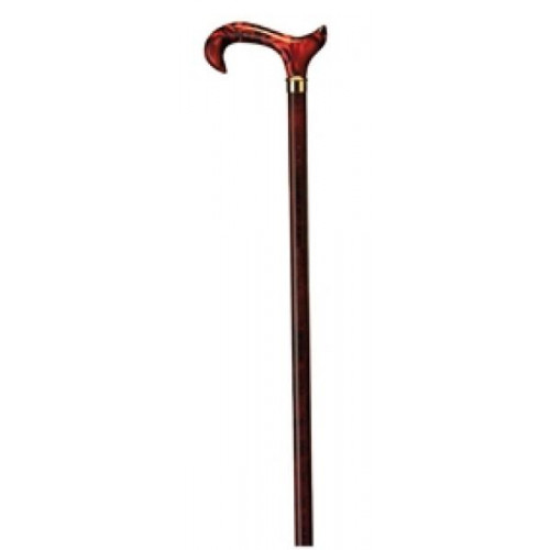 MULETILLA  PUÑO PLANO METACRILATO ROJO, CAÑA MARRÓN