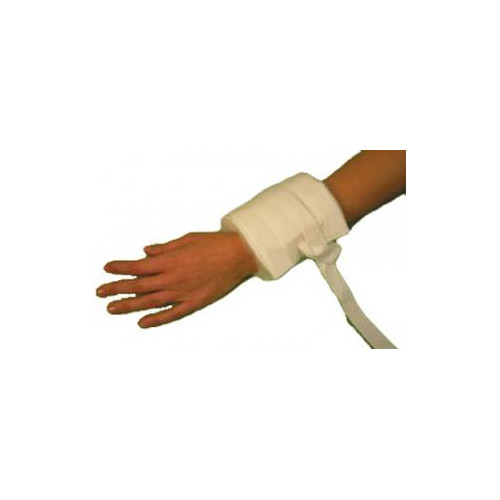 MUÑEQUERA DE FIBRA SINTÉTICA. BLANCA