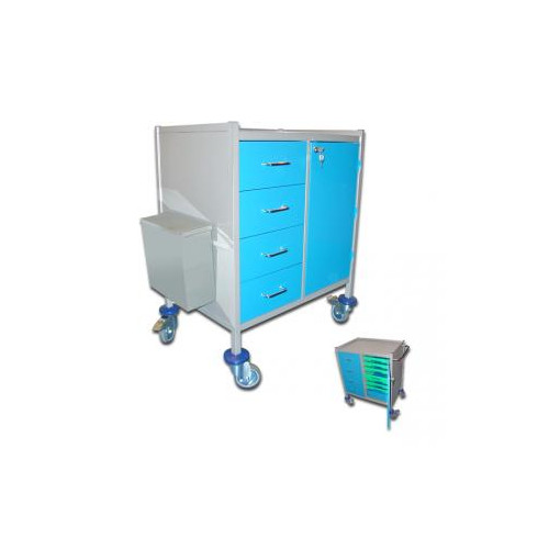 Carro 7 bandejas 1AM0204 y cubeta bajo llave, 4 ca