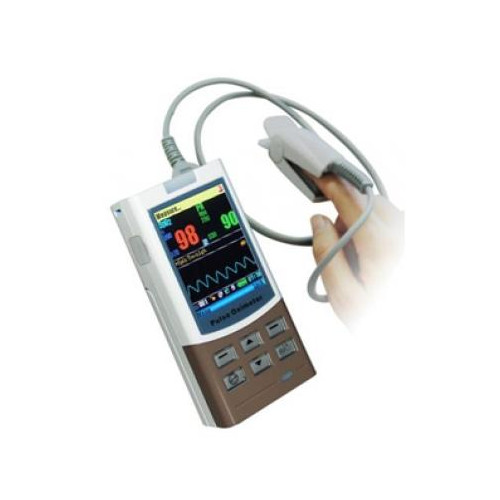 Pulsioxímetro con sonda con alarmas SPO2 y pulso.
