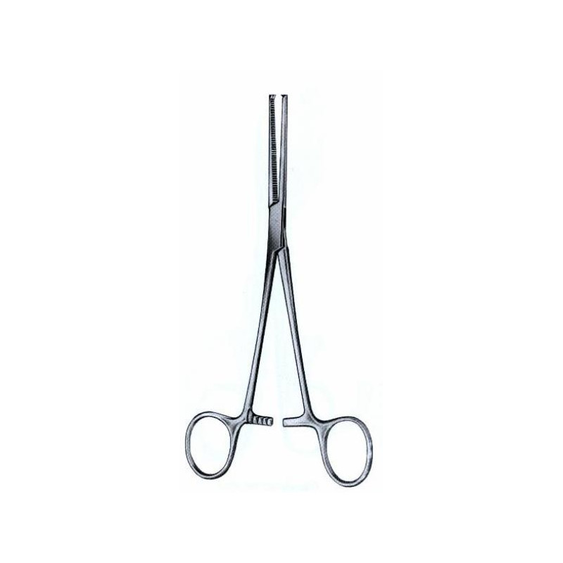 Pinza KOCHER recta con dientes, 14cm. ALLIED