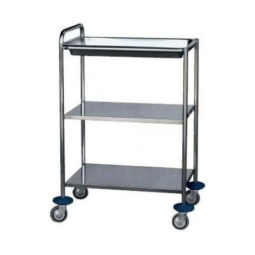 MESA AUX. A.INOX. 1 BANDEJA Y 2 BALDAS