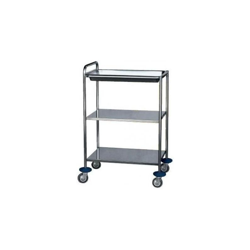 MESA AUX. A.INOX. 1 BANDEJA Y 2 BALDAS